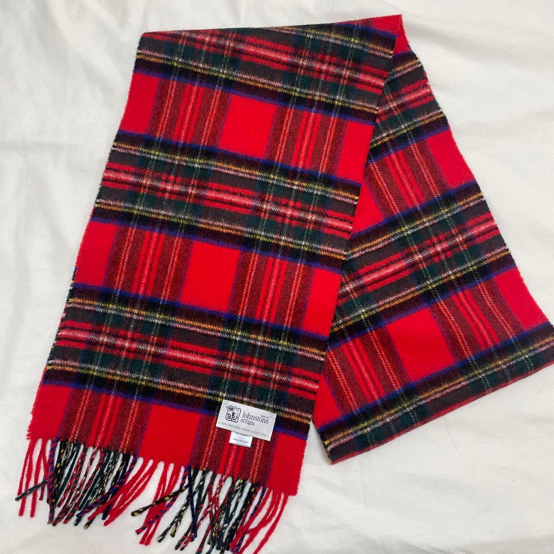 Johnstons カシミヤ マフラー ロイヤルスチュワート