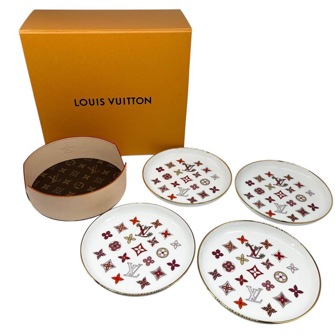 新品■ルイヴィトン　モノグラム　フラワーセット4　アシェット　お皿　GI0875
