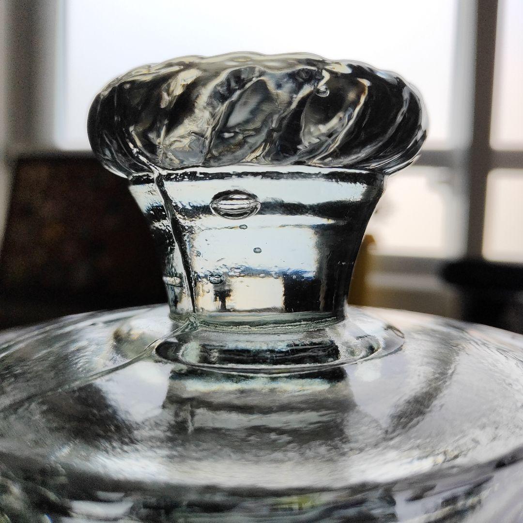 【希少】アンティーク 手吹きガラス 蓋付 硝子瓶 気泡 ゆらゆら 昭和レトロ