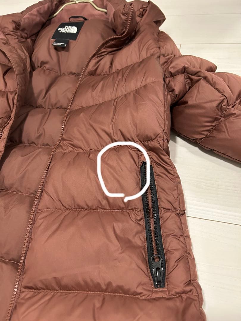 ノースフェイス☆パープル ブラウン ダウンジャケット　ロング丈