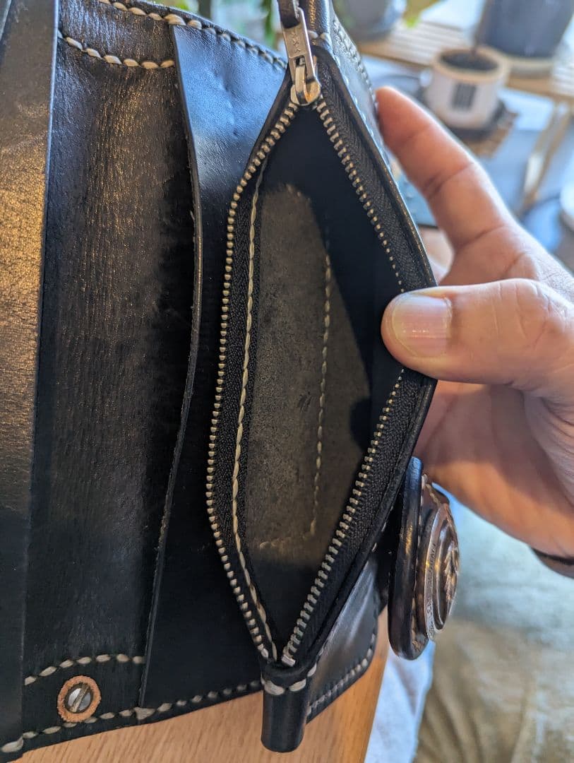 レザー ストライプ 長財布