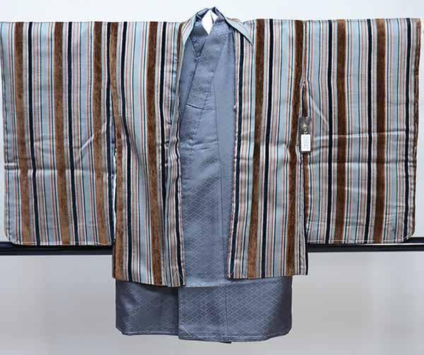 七五三 五歳 男児 羽織 袴フルセット おりびと 縦縞 紋袴 NO35842