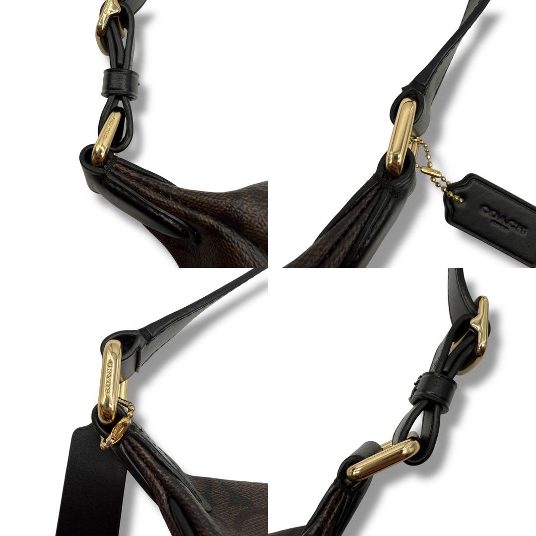 【美品】COACH コーチ ボディバッグ PVC クロスボディ 金具ロゴ 茶