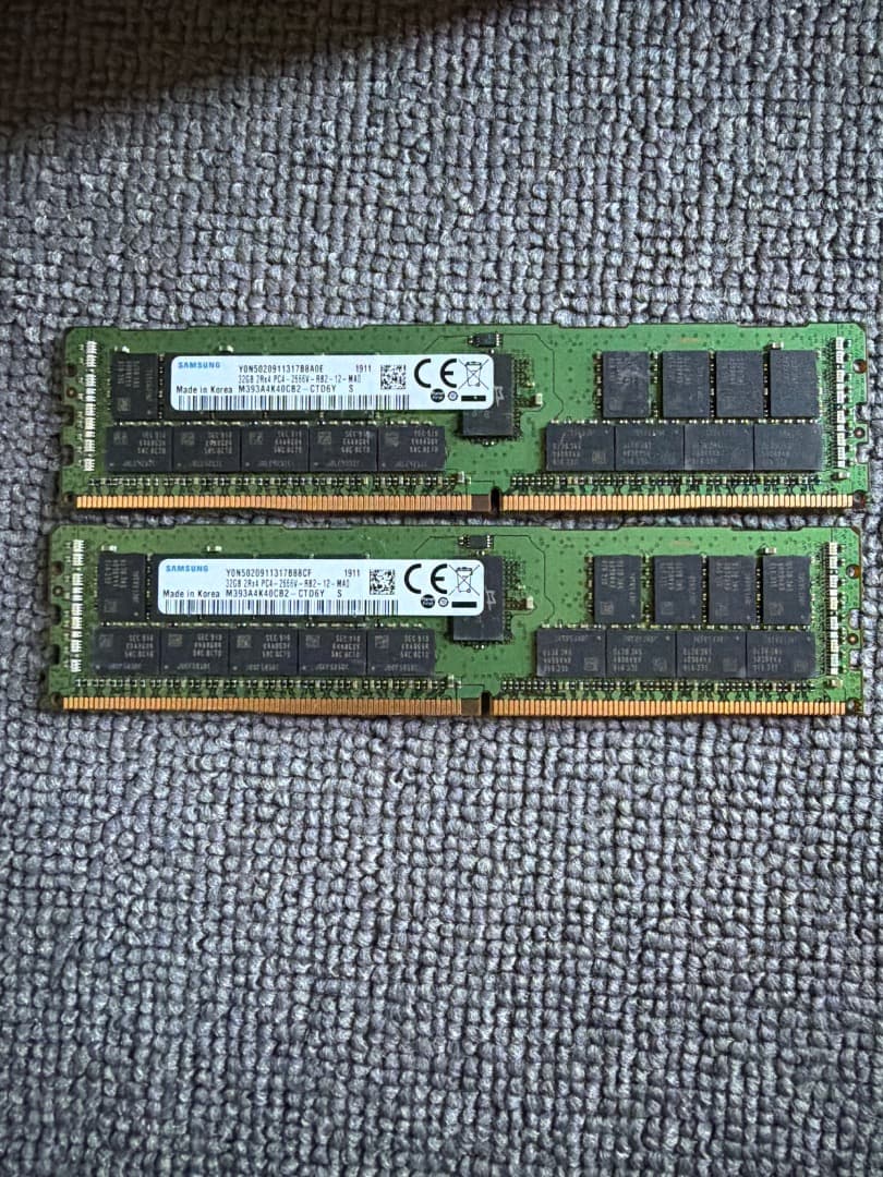 Samsung DDR4 32GB×2枚 2Rx4 PC4-2666MHz