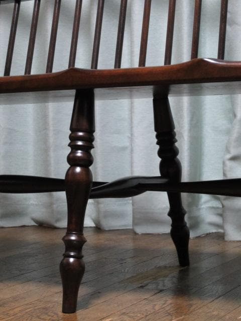 松本民芸家具 ミズメザクラ 楢 無垢材 513型 長ウィンザーチェアⅢ 3人掛け