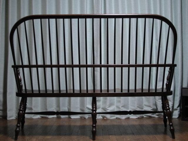 松本民芸家具 ミズメザクラ 楢 無垢材 513型 長ウィンザーチェアⅢ 3人掛け