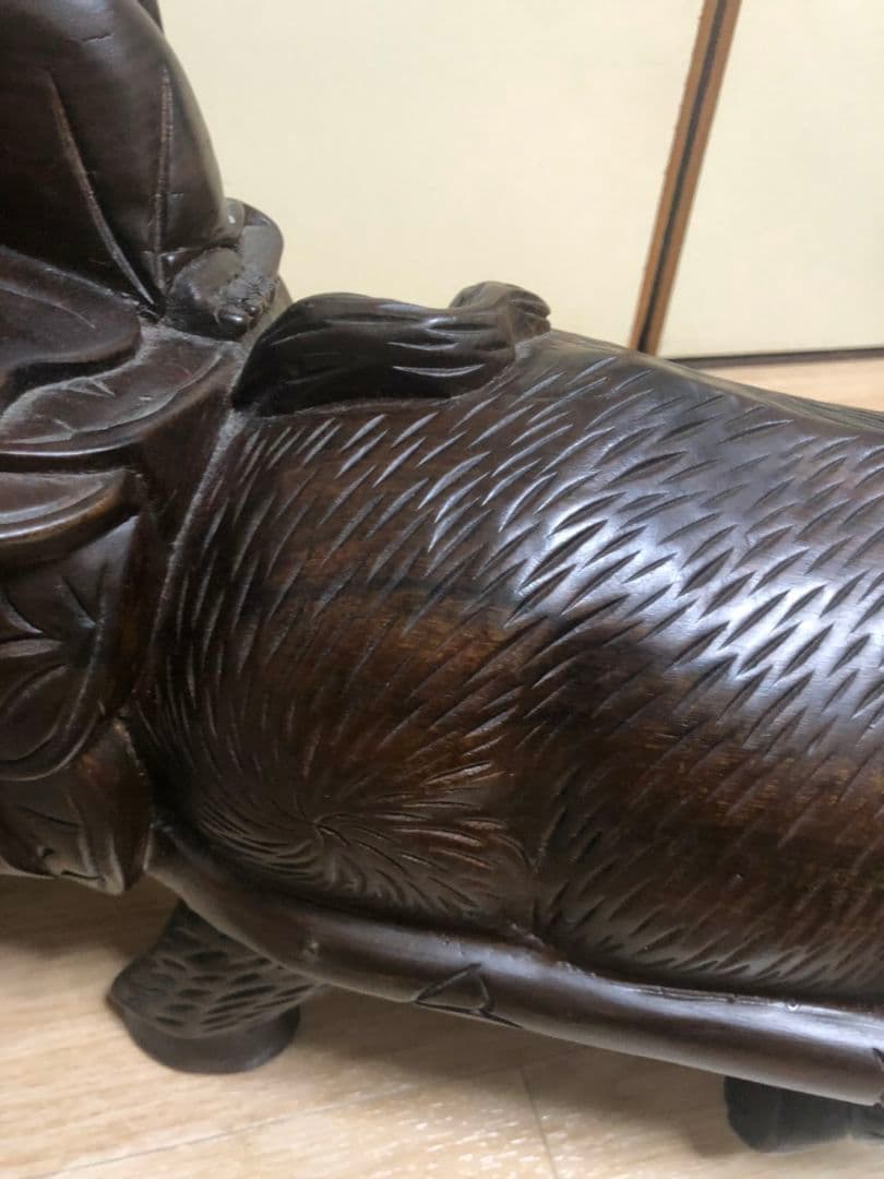 一本物手彫り布袋水牛