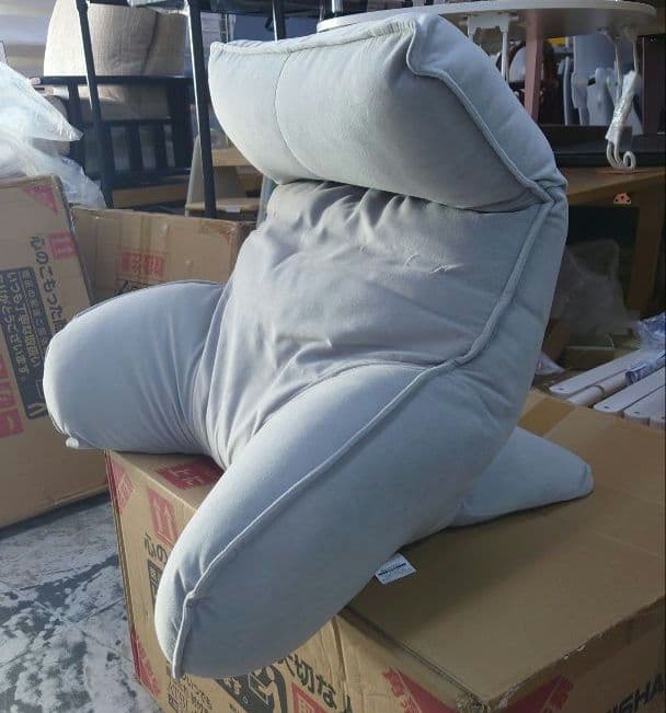 いつでも背もたれ　肘付き　クッション　GY色