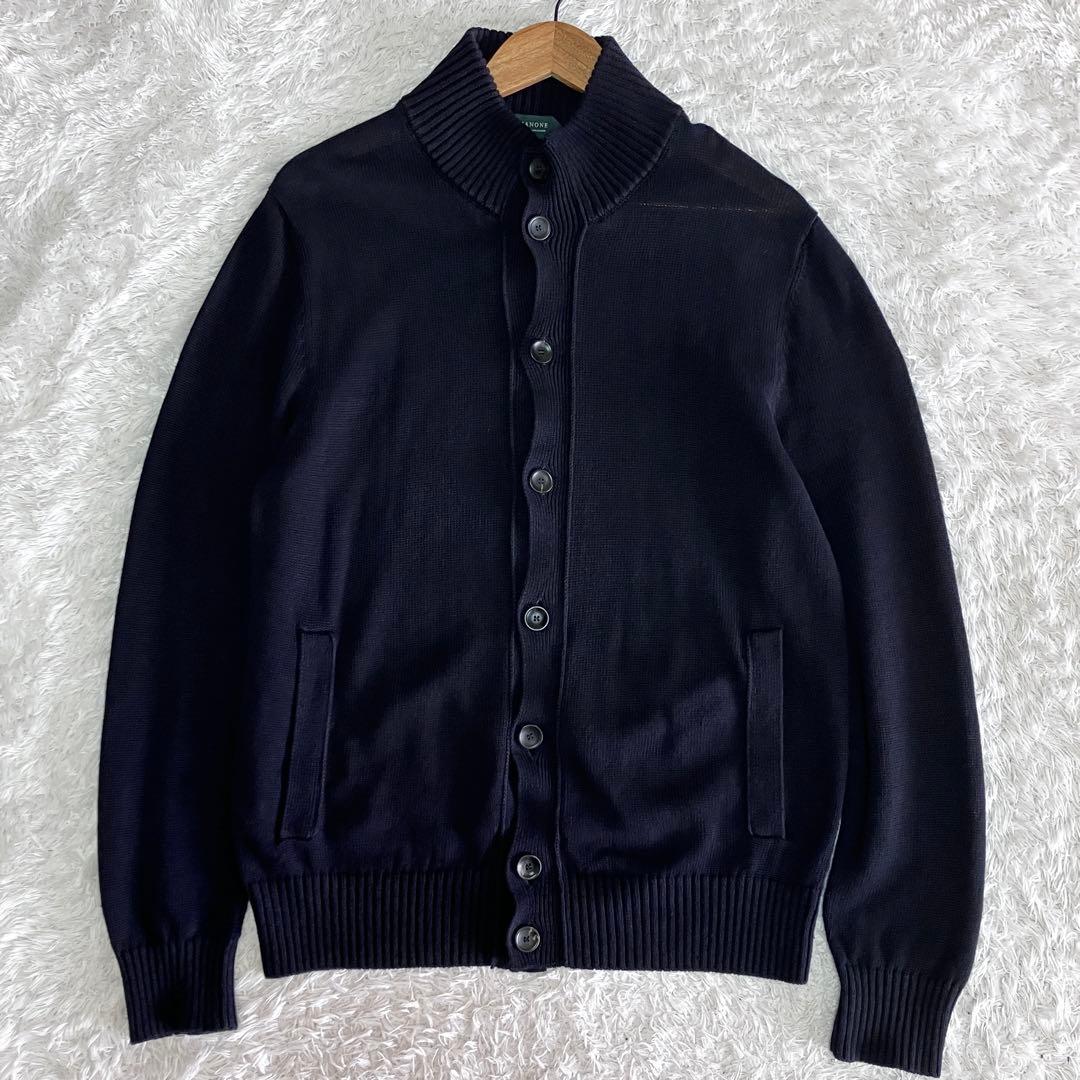 ZANONE CHIOTO コットン リネン スタンドカラー カーディガン50