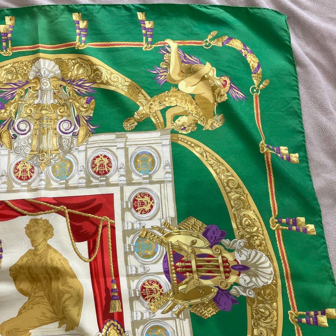 エルメス/カレ90/シャルル・ガルニエへの賛辞/HERMES/スカーフ/緑