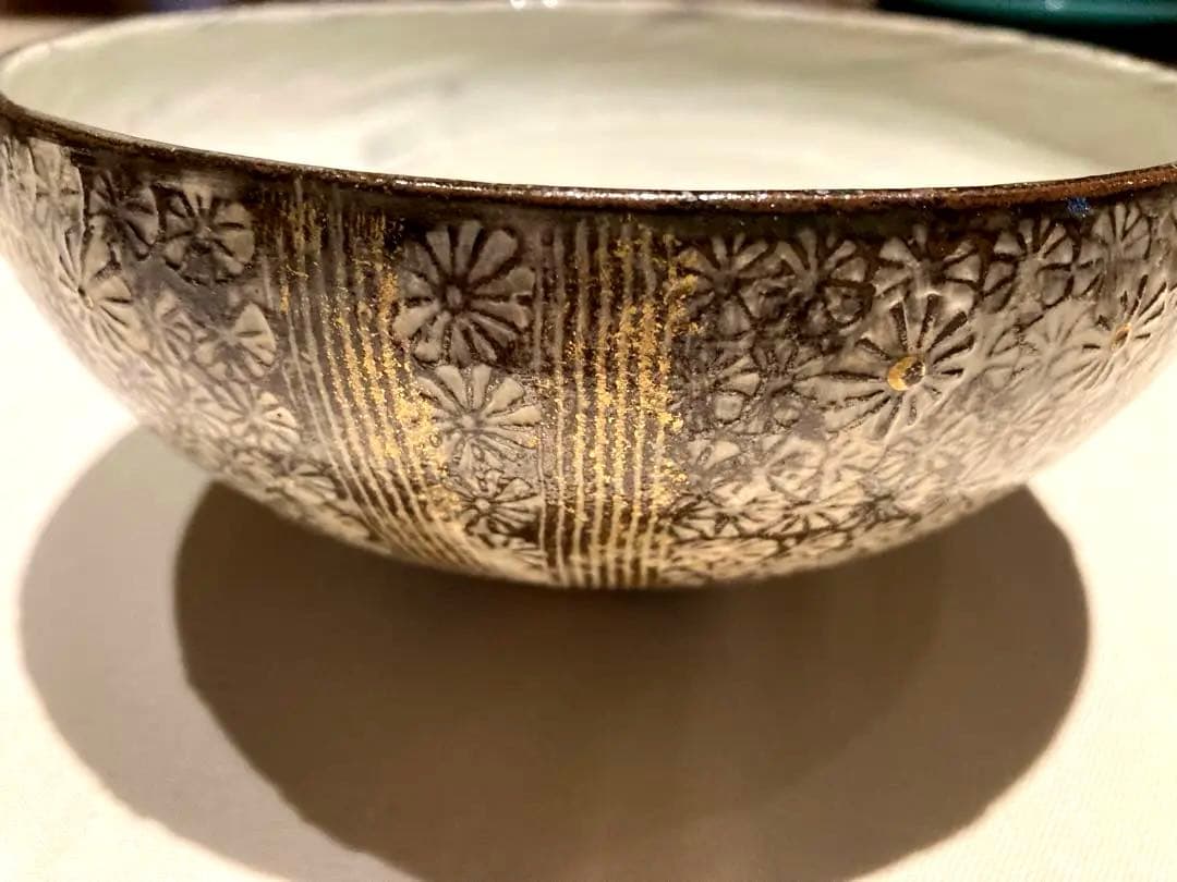 京焼 金彩三島 中鉢 3個セット (15cm×7cm)