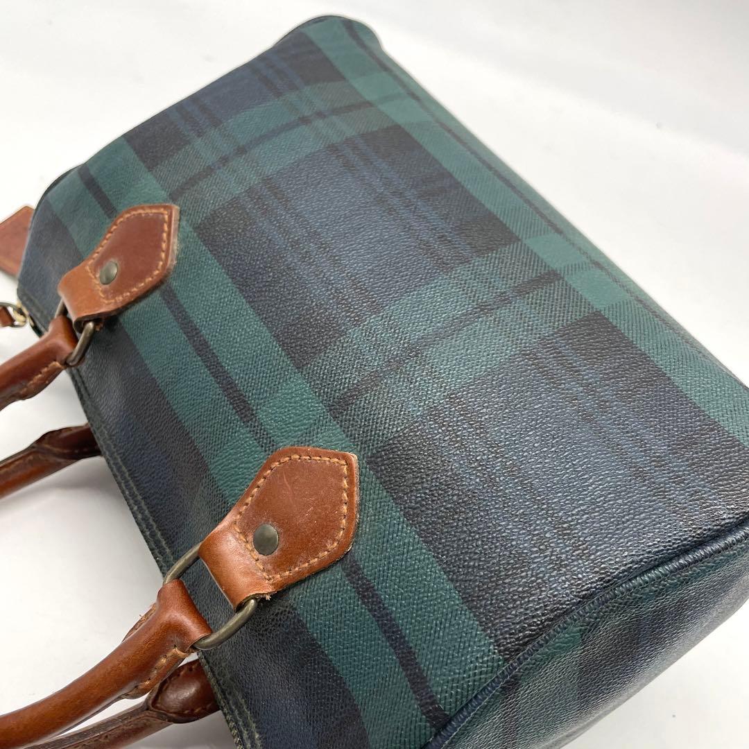 ラルフローレン ミニボストンバッグ ショルダー 2way チェック PVC 革