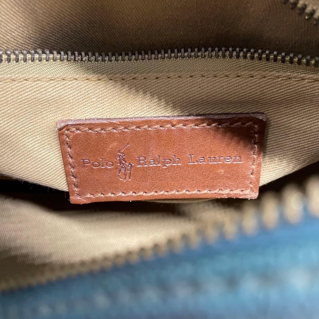 ラルフローレン ミニボストンバッグ ショルダー 2way チェック PVC 革