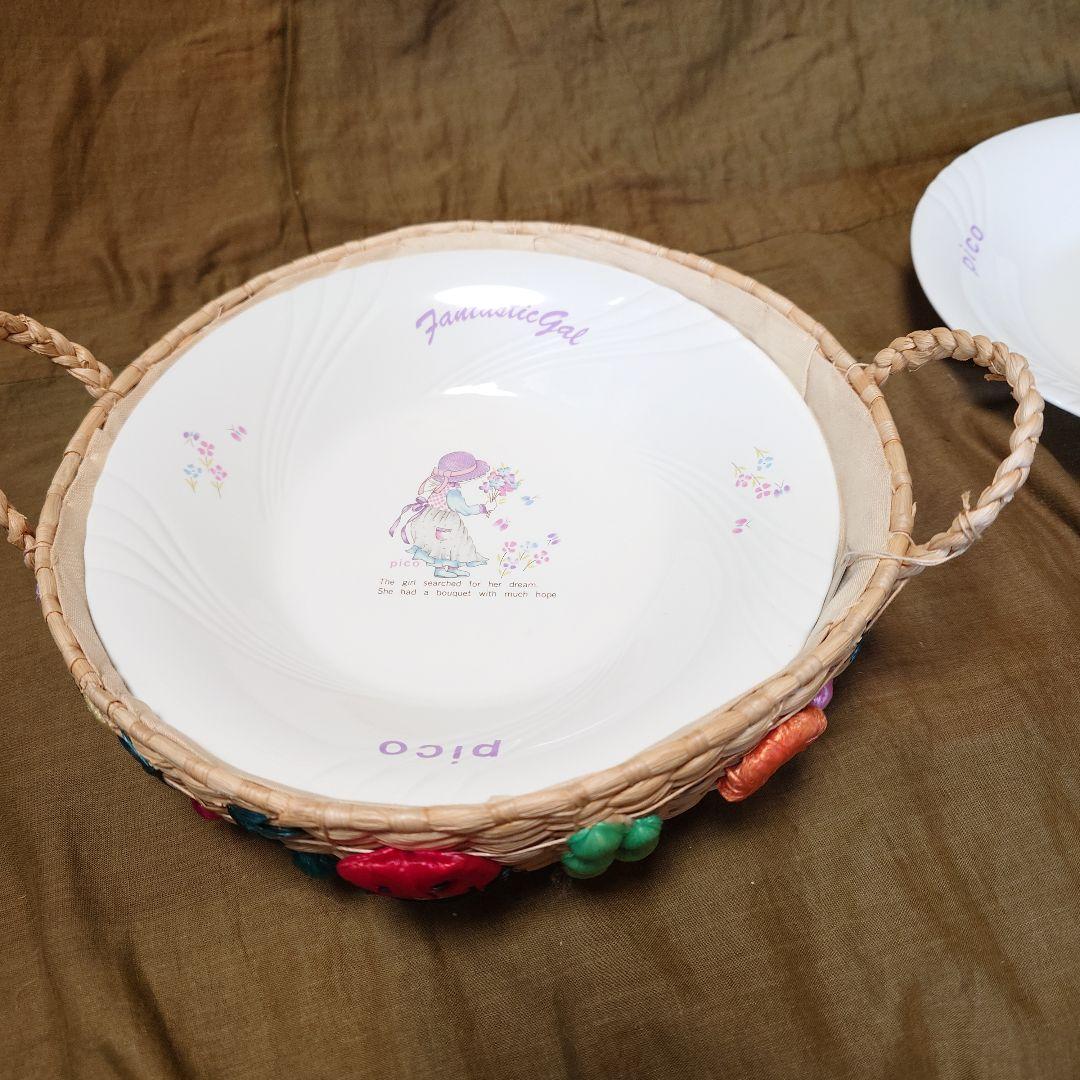 MARUKO バスケット入り陶器のお皿5枚セット