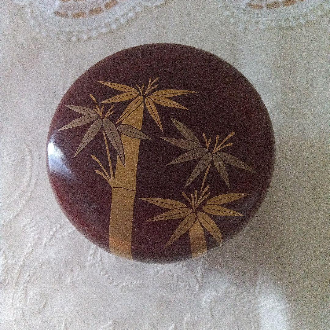 中棗　竹蒔絵　山下泰園作　蒔絵師　共箱　在銘　茶道具