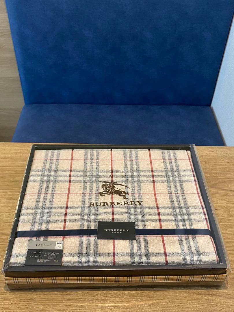 【未使用品箱付き】バーバリー　タオルシーツ　チェック柄　 西川産業　ベージュ
