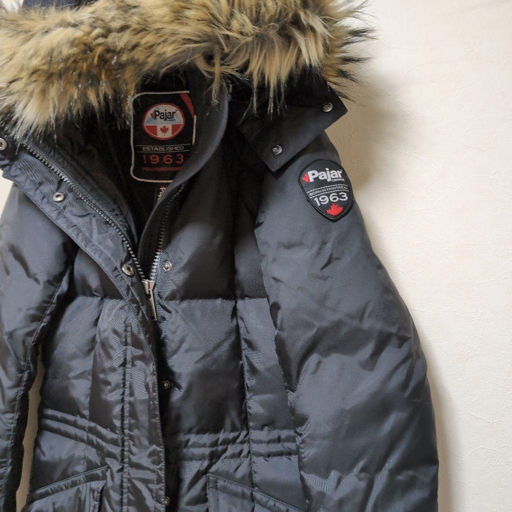 Pajar  ダウン　ブラック ロングコート ファー付き　高級