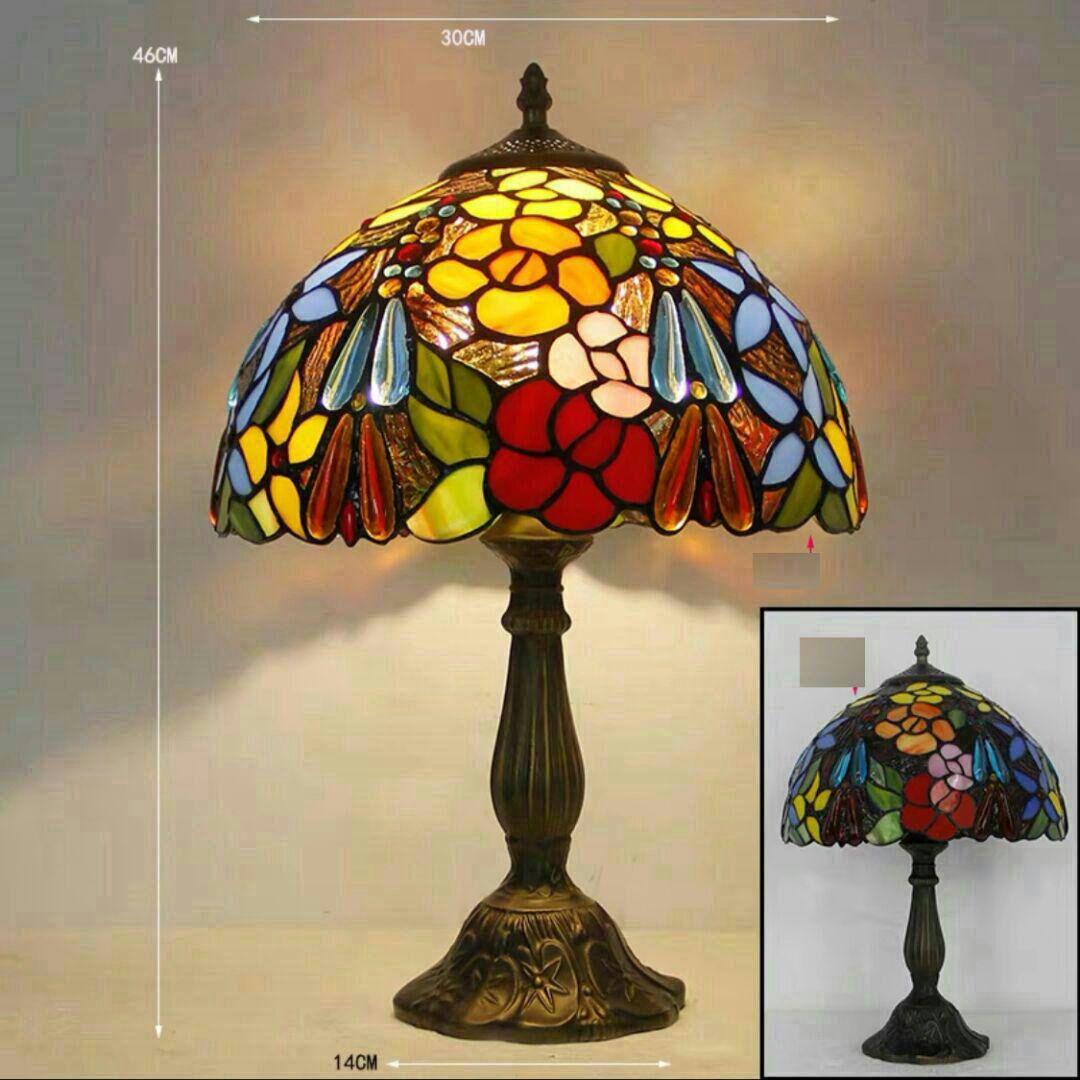 ティファニースタイルテーブルランプスタンドガラスランプ2965