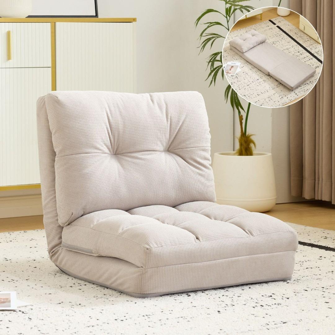 座椅子 ソファー 1人掛け ソファーベッド 15段調整可能 2WAY コンパクト