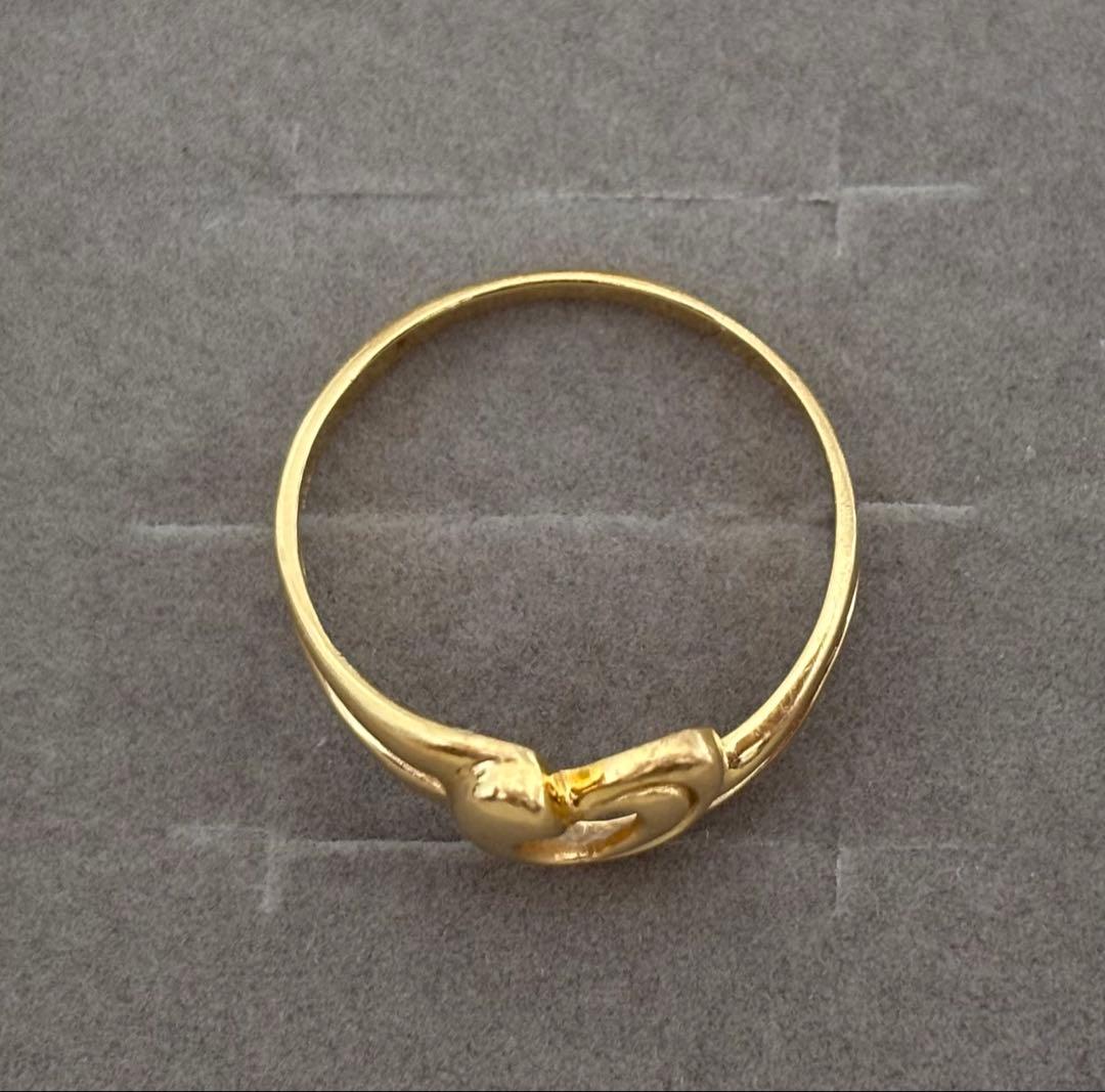 K18 18金　ハート ゴールドリング 大きめサイズ