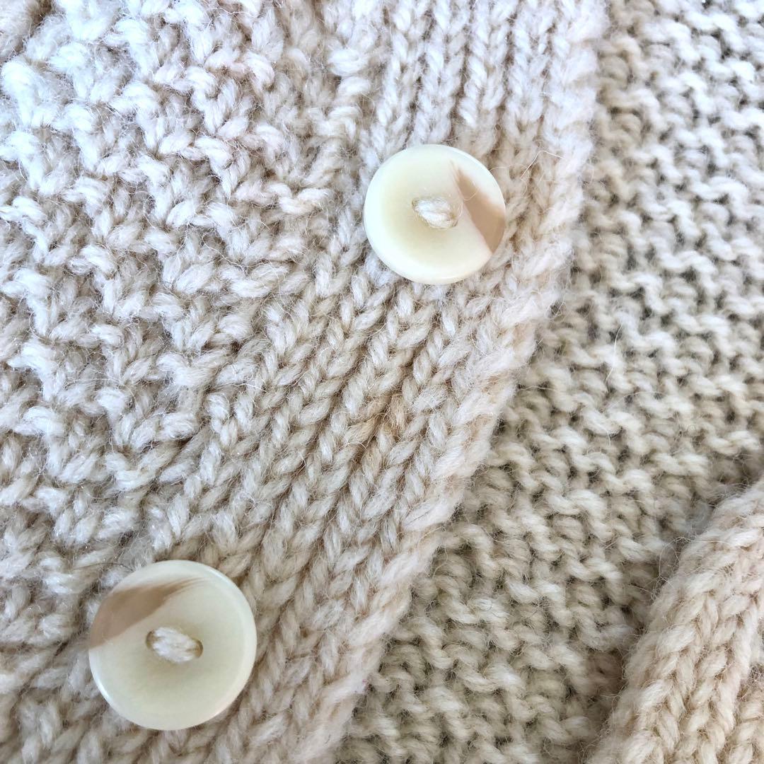 英国製　Craftcentre Cymru アランニット　カーディガン　厚手