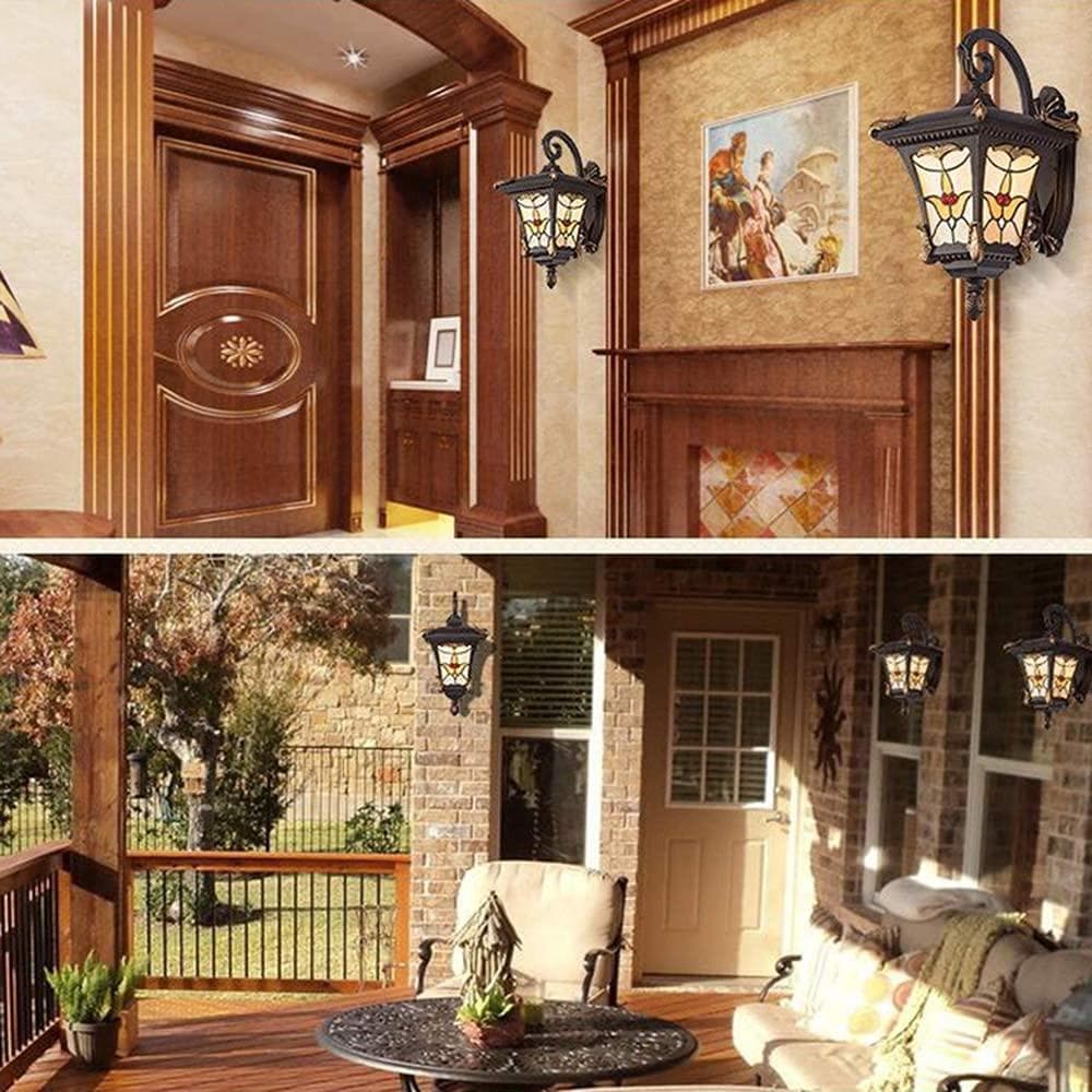 ステンドグラス 北欧風デザイン 玄関照明 ポーチライト