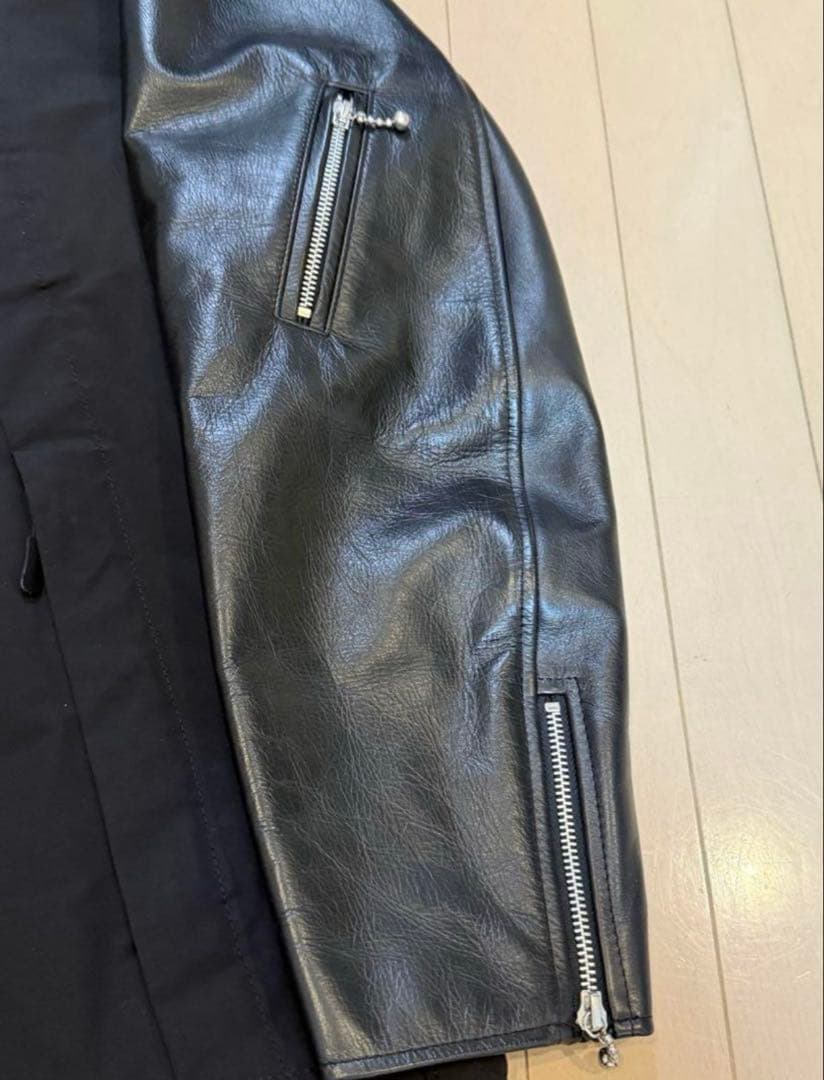 24aw アンダーカバー袖レザーマウンテンパーカー　サイズ2 黒　新品タグ付き