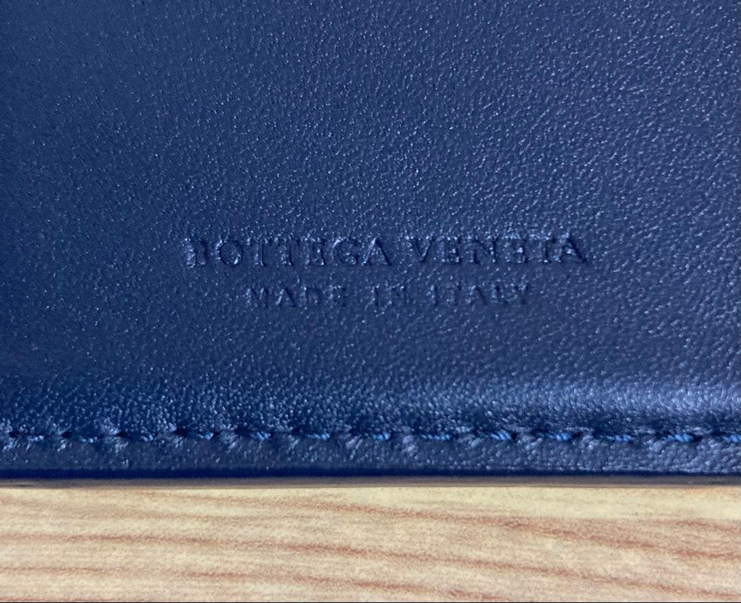 ボッテガ・ヴェネタ 長財布 キーリング ネイビー