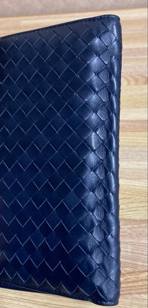 ボッテガ・ヴェネタ 長財布 キーリング ネイビー