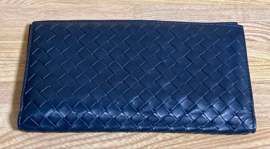 ボッテガ・ヴェネタ 長財布 キーリング ネイビー