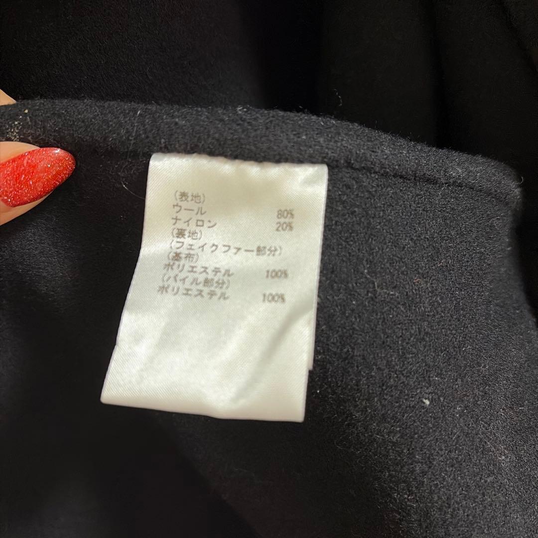 美品 グレースコンチネンタル リバーガウンフードコート36 黒 ブラック ファー