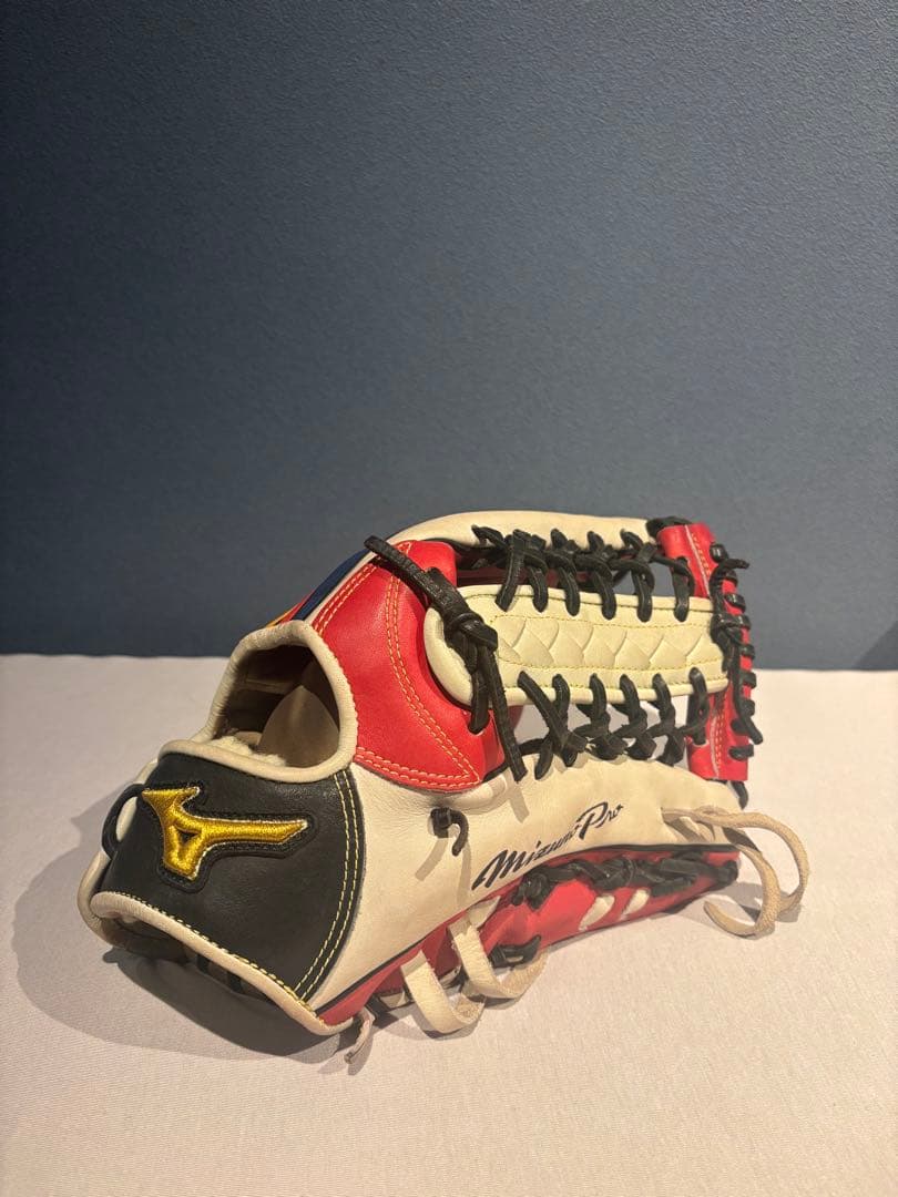 兄*E様 ミズノプロ 限定オーダー 軟式用 外野手用グラブ　レインボーライン仕様