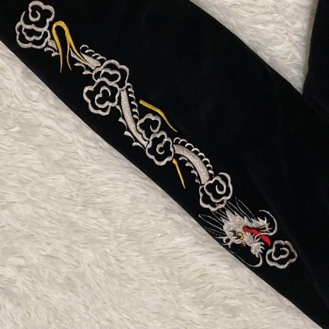 【希少】テーラー東洋 スカジャン 別珍 ベロア 白熊 グリーンランド 鷹 S