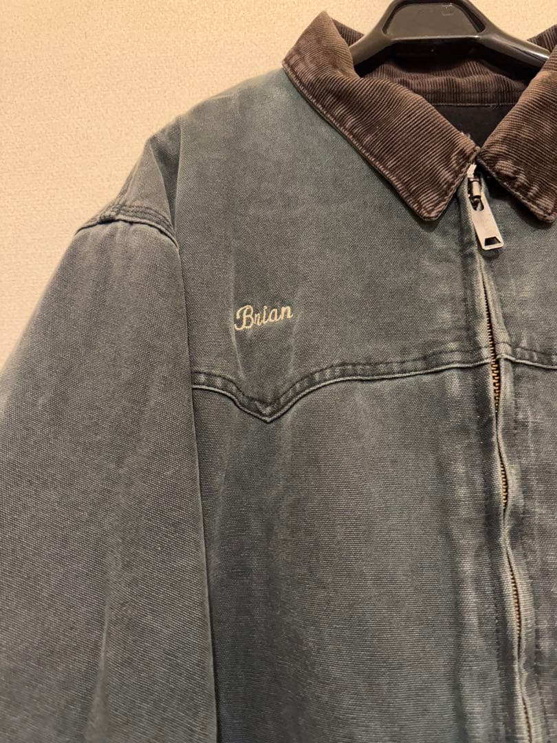 k*u様 Carhartt サンタフェジャケット J13 グリーン 企業ロゴ 美