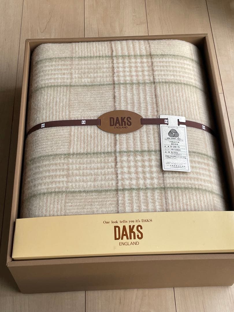 DAKS チェック柄毛布 ベージュ系