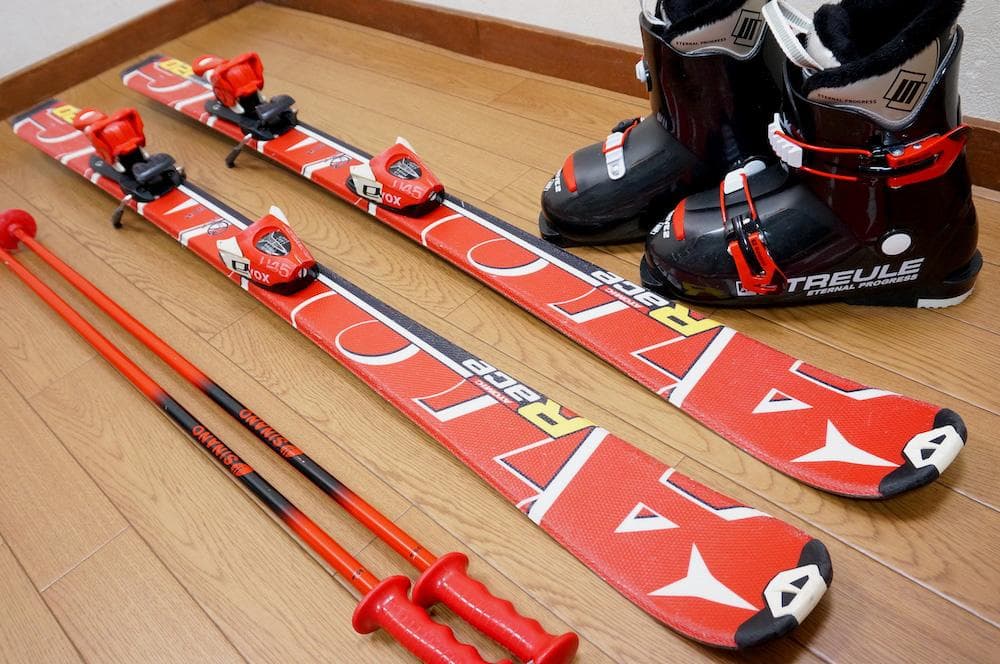 メンテ済 120cm 靴22cm ATOMIC 子供用スキーセット