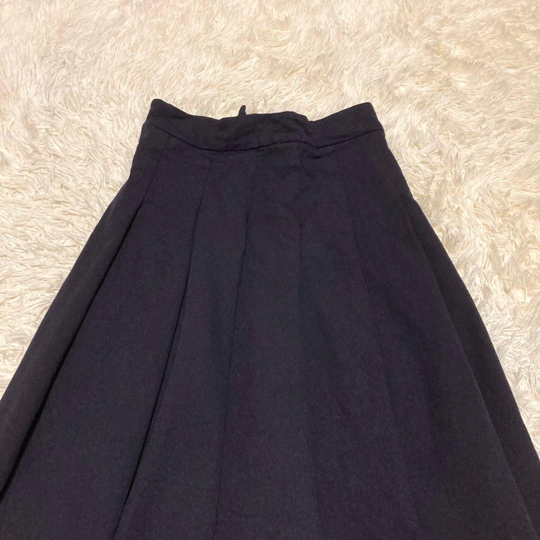 美品✨コムデギャルソン　コムコム　プリーツスカート　タック　フレア　膝下　S 黒