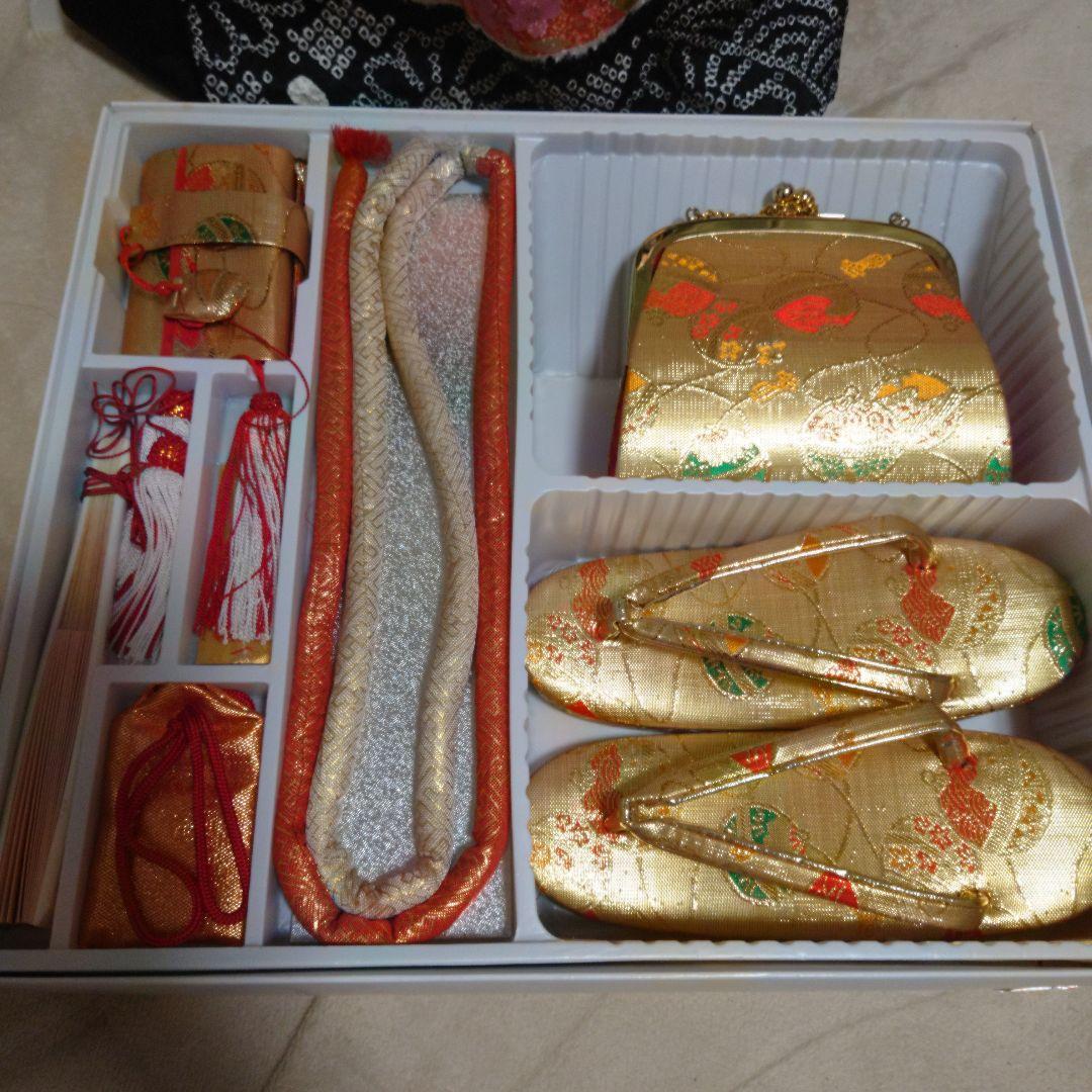 7sb2 疋田絞り　希少品　厳選正絹　七五三　女の子　7歳着物セット