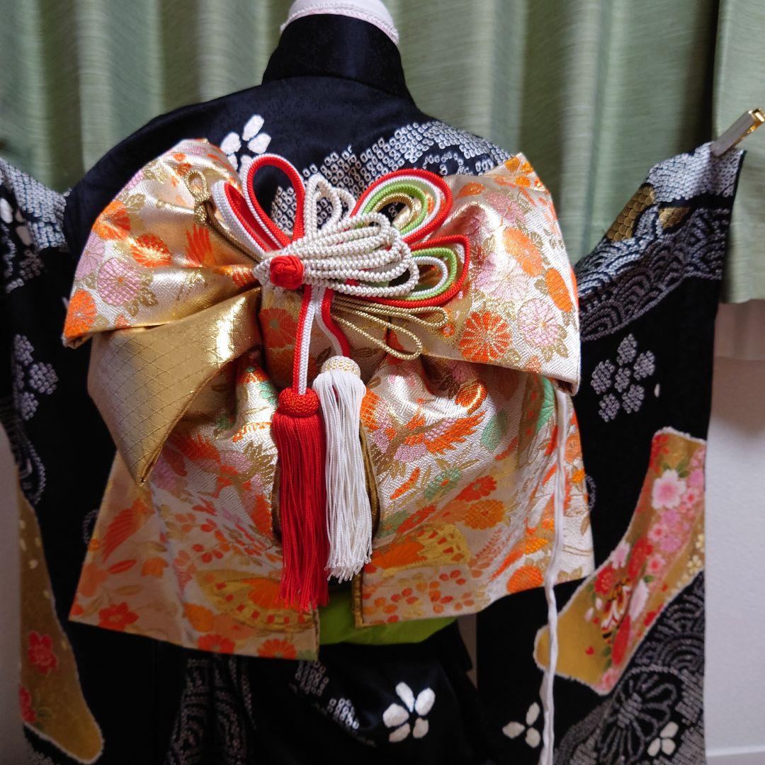 7sb2 疋田絞り　希少品　厳選正絹　七五三　女の子　7歳着物セット