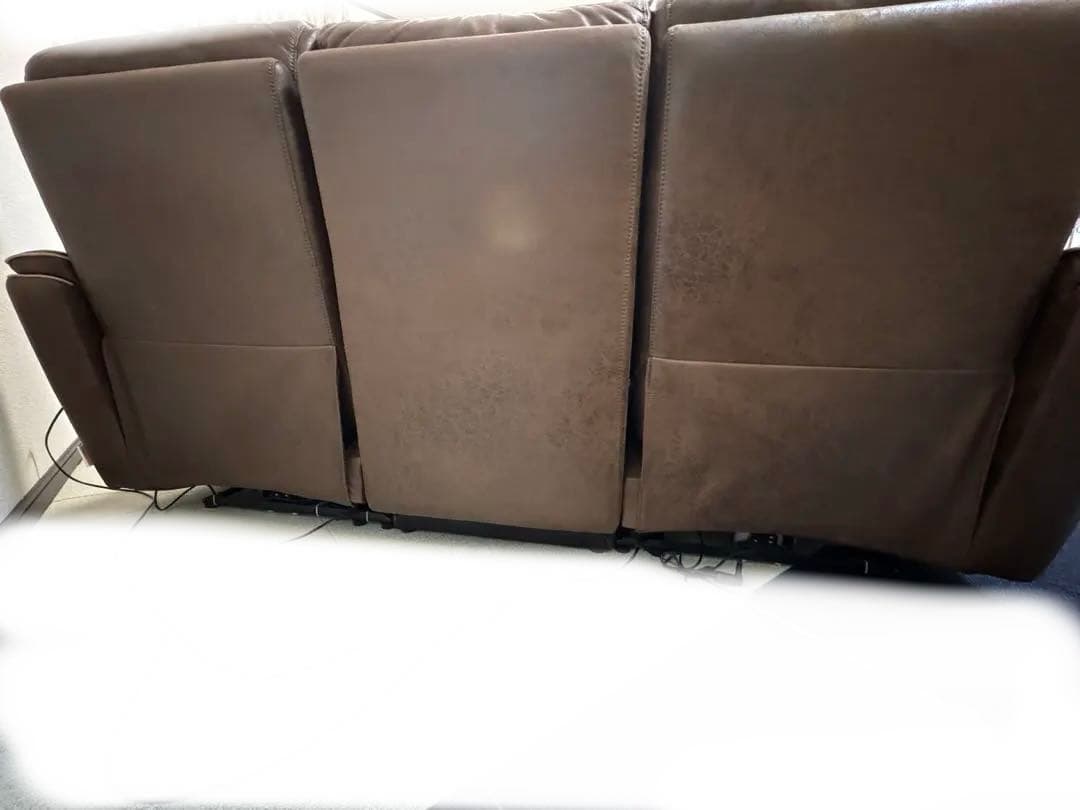 (8/1まで掲載)RELAX FORMブラウン 3人掛けソファ電動リクライニング