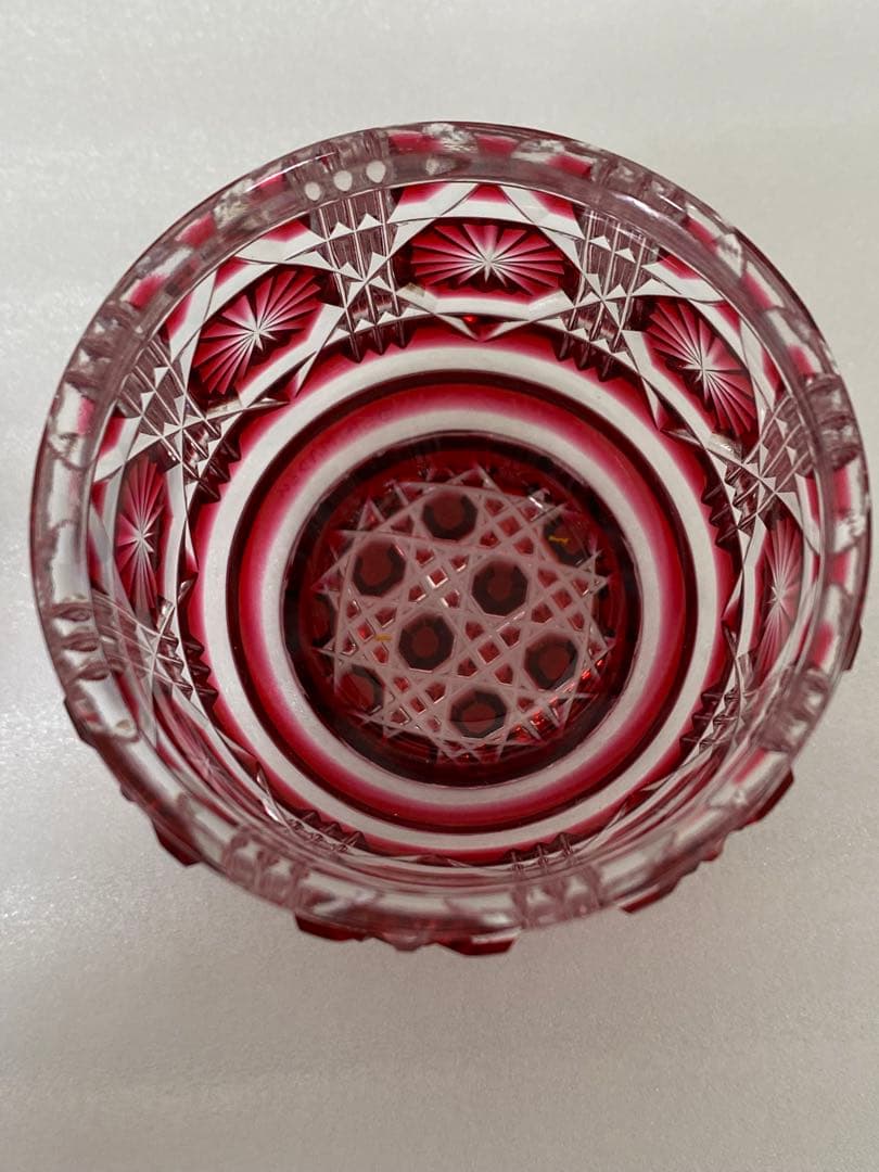 3-3248 復元　島津薩摩切子　色褪せガラス　切子猪口揃