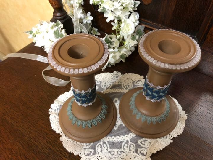 ロイヤルドルトン ランベス★キャンドルスタンド 2点イギリス 英国アンティーク