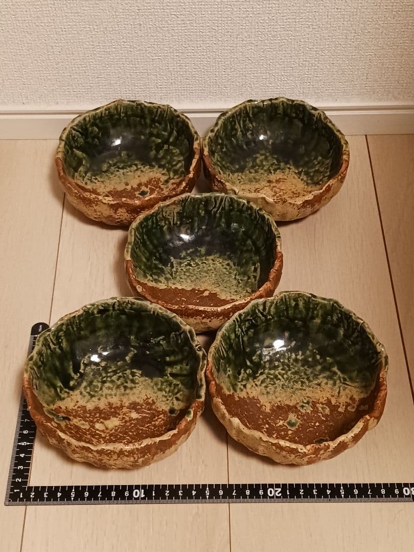 織部焼　佐藤和次　浅鉢　皿　5点　老舗料亭　まとめ売り