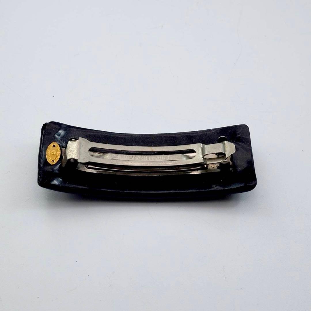 シャネル　バレッタ　ココマーク　パンチング　ヘアピン　アクセサリー　ブラック