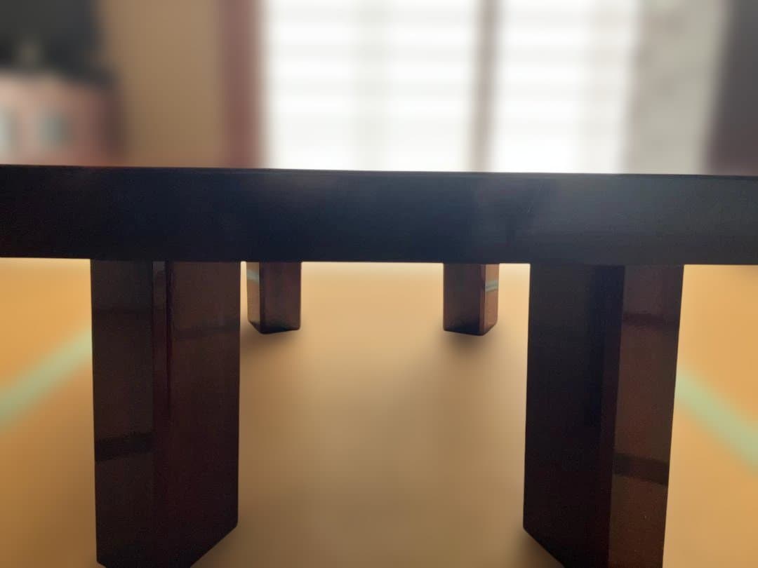 《希少》鈴木家具の天然無垢・高級銘木一枚板座卓（ローテーブル）・光沢仕上げ 和室