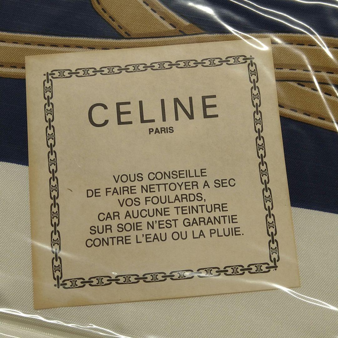 CELINE★シルクスカーフ★ネイビー★ホワイト