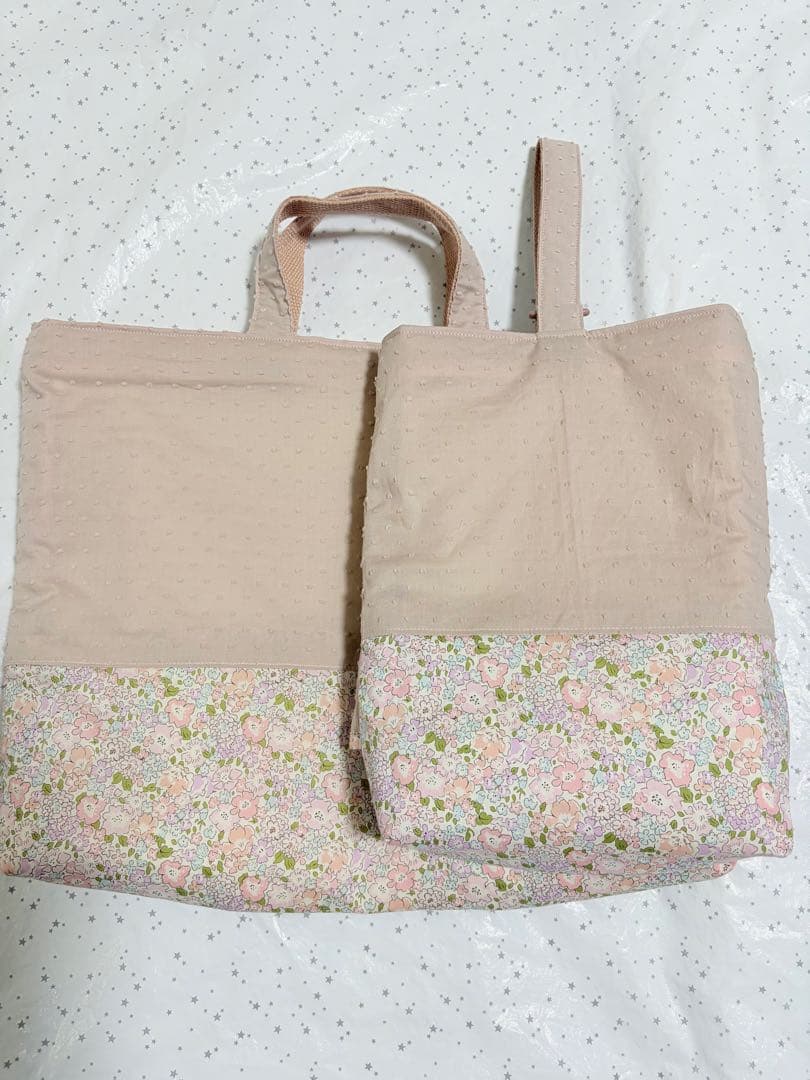 ドットミニヨン×ミシェル　レッスンバック上履き入れ体操服袋ハンドメイド