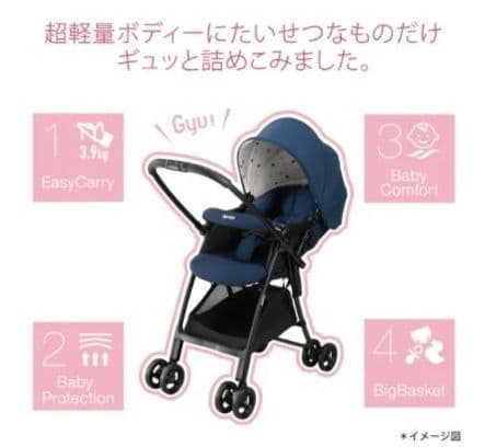 アップリカ カルーンエアーメッシュAB ネイビー