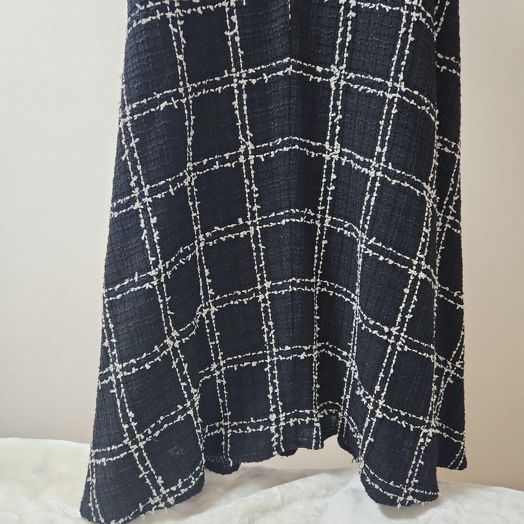 BEARDSLEY 黒白ツイードチェック ジャンパースカート