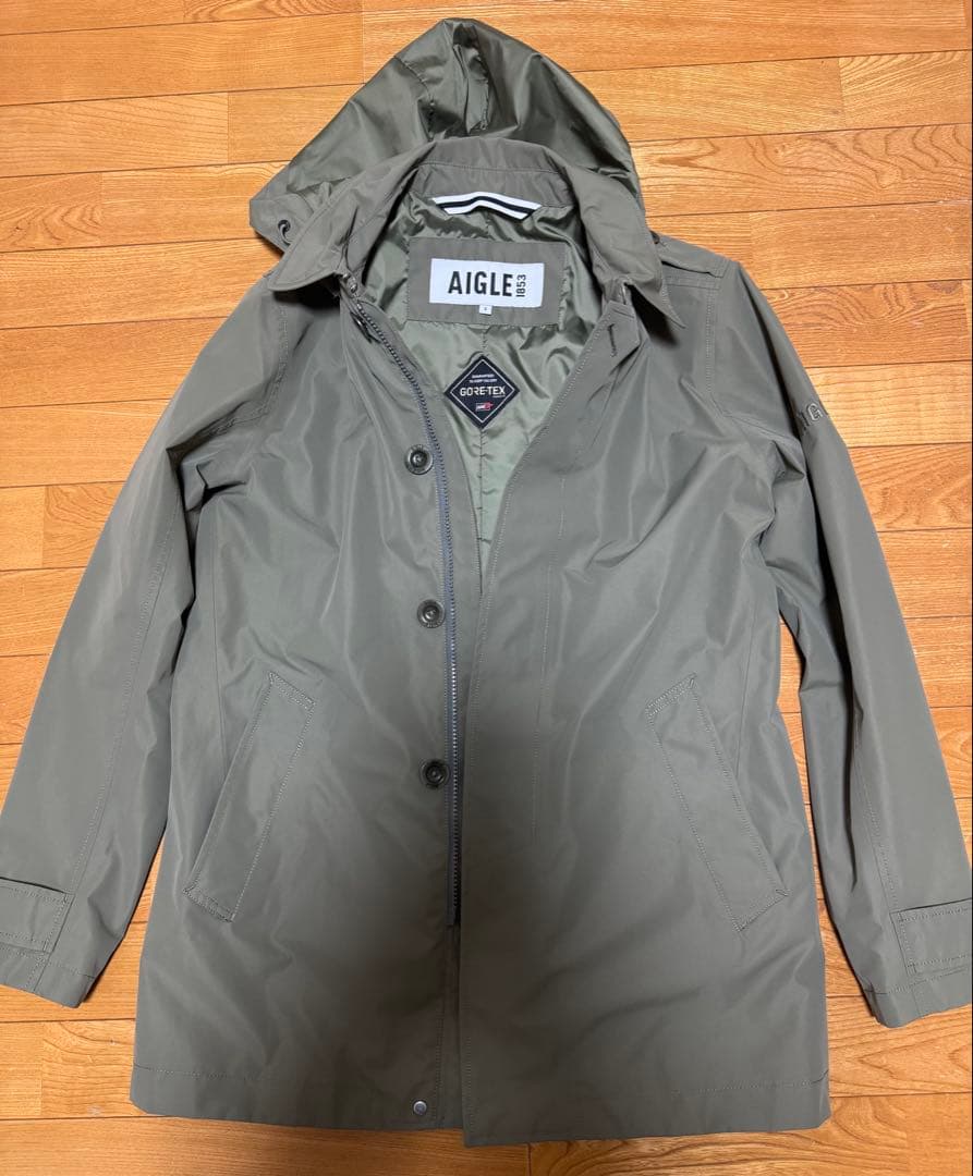 AIGLE エーグル　定価61600 ゴアテックス 2レイヤートレンチコートS